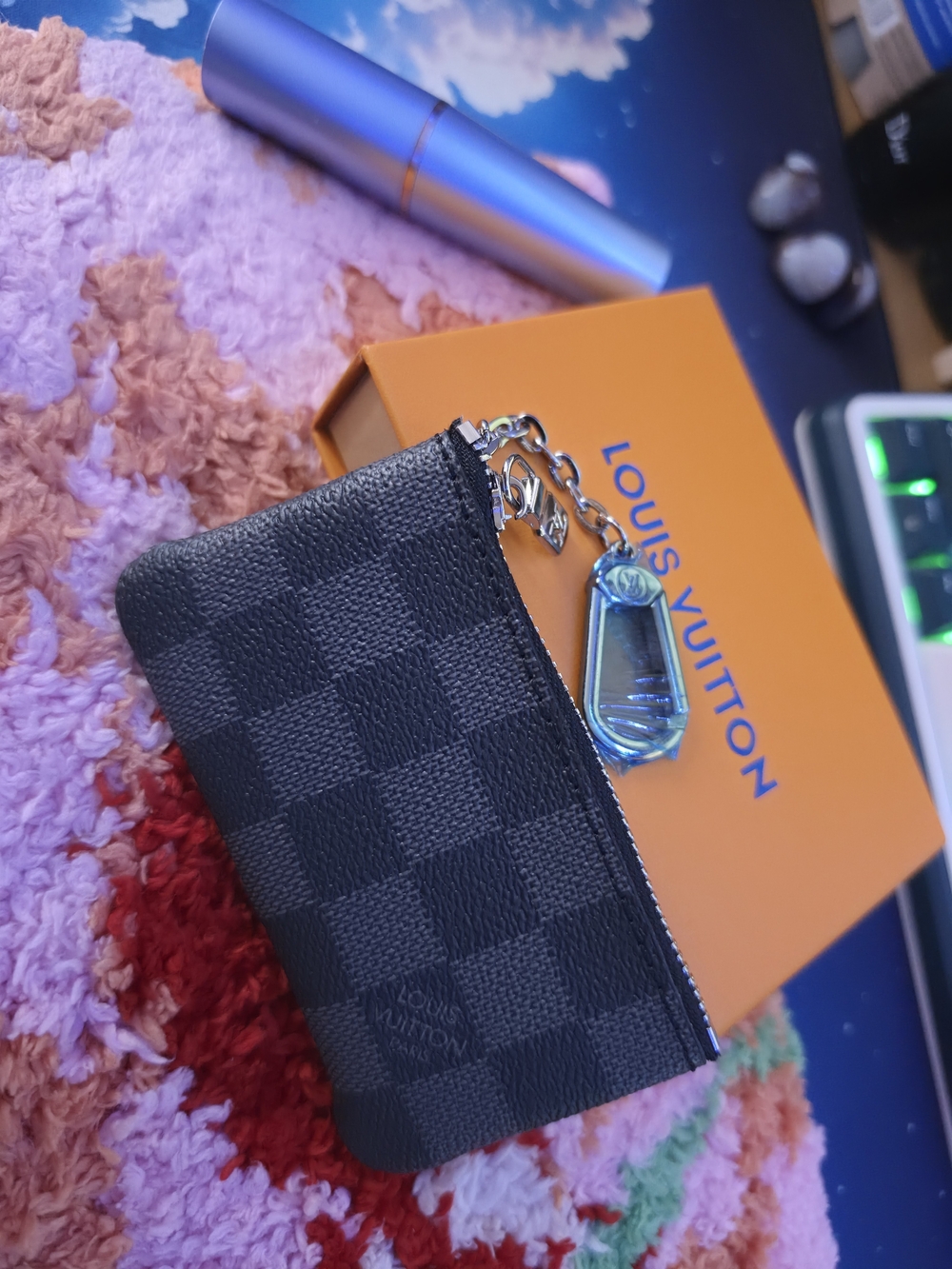 LV Key Case Pochette Clés in Damier Graphite
